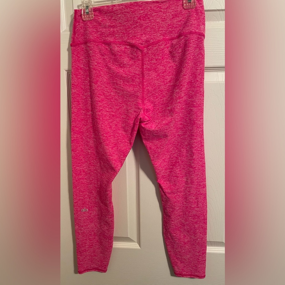 ALO Alosoft Pink Heathered Women's Leggings - Picture 4 of 9